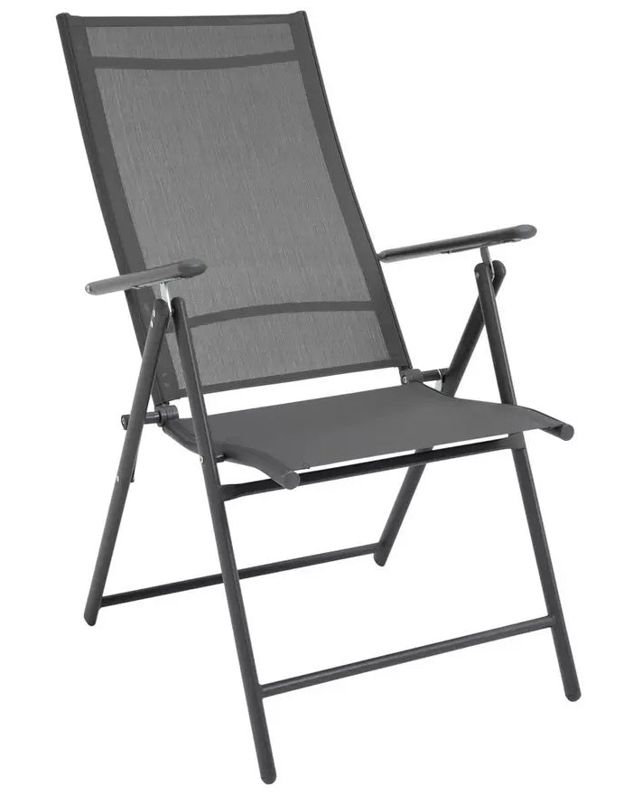 Home Set of 2 Metal Garden Chair - Grey