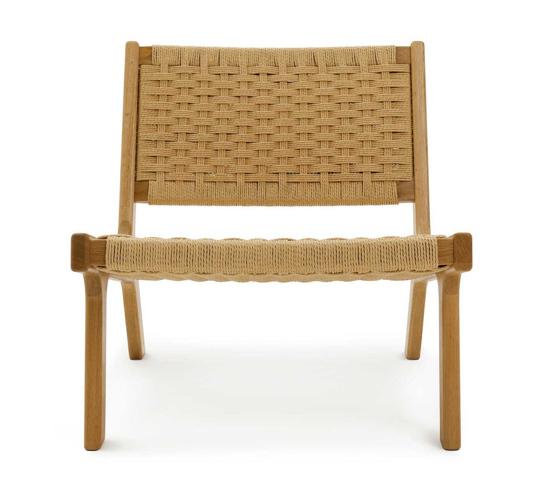 Habitat Faro Woven Paper Rope and Oak Accent Chair - Natural