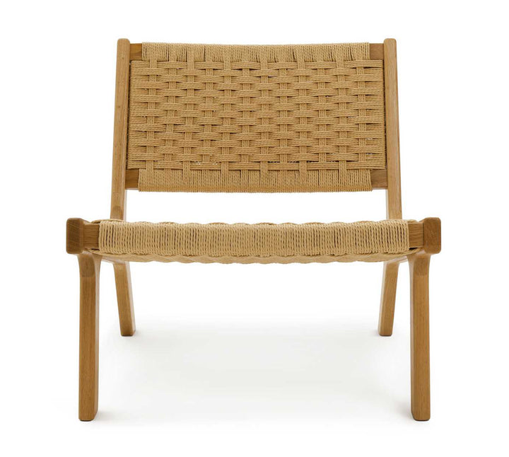 Habitat Faro Woven Paper Rope and Oak Accent Chair - Natural