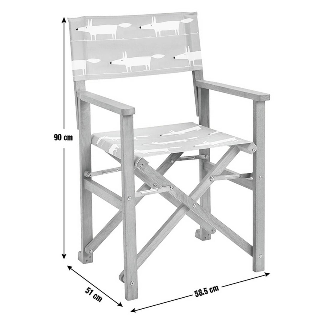 Habitat x Scion Folding Wooden Garden Director Chair - Mr Fox