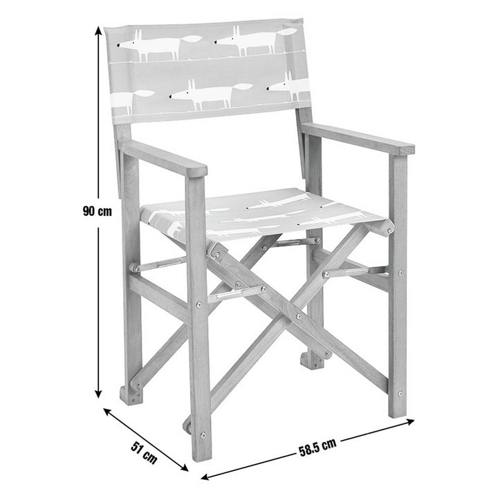 Habitat x Scion Folding Wooden Garden Director Chair - Mr Fox