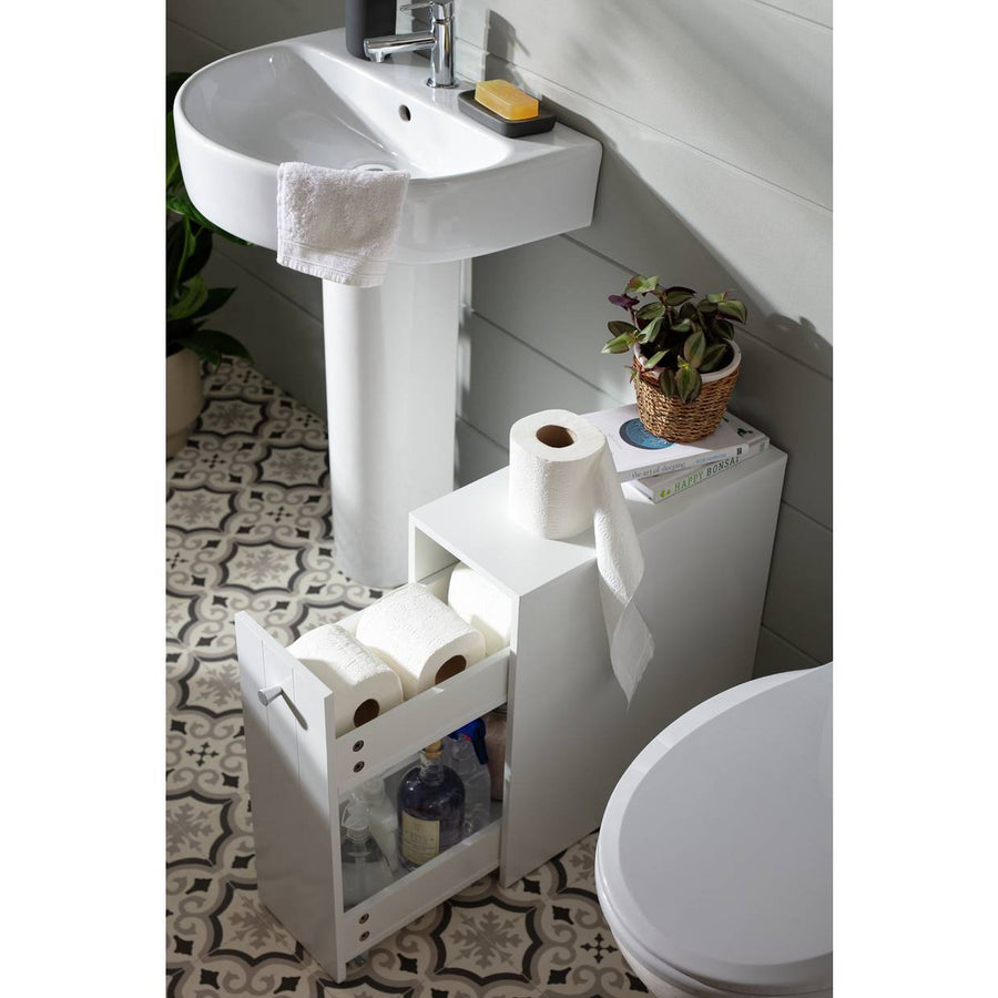 Home Toilet Roll Storage Unit - White