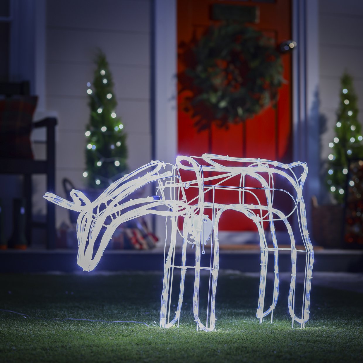 Home Animated LED Nodding Reindeer Christmas Decoration