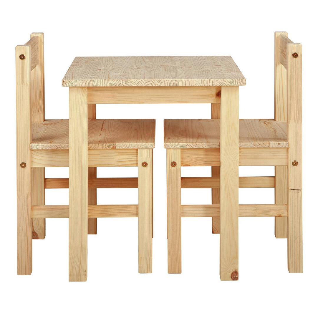 Home Kids Scandinavia Solid Wood Table & 2 Chairs-Pine