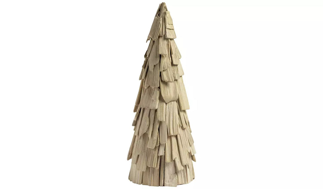 Habitat Whitewash Wooden Tabletop Tree Christmas Decoration