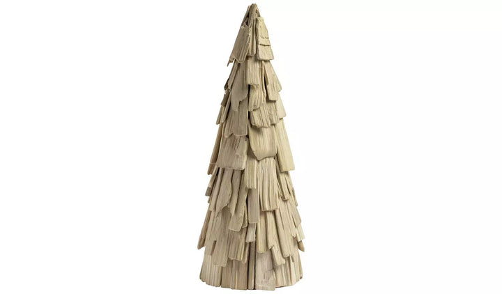 Habitat Whitewash Wooden Tabletop Tree Christmas Decoration