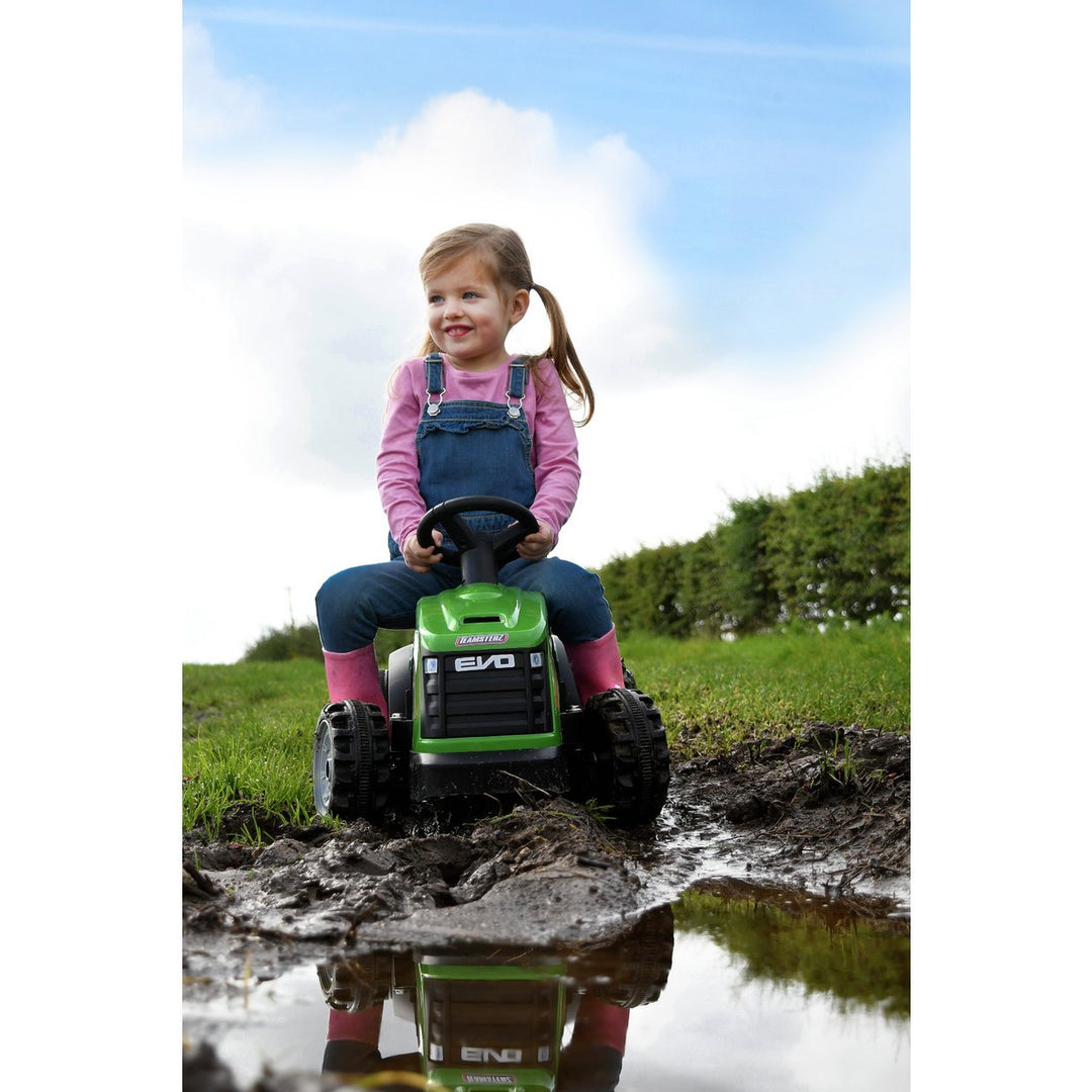 EVO Electric Tractor with Trailer 6V Powered Vehicle - Green