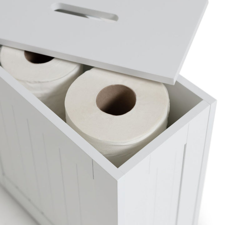 Home Slimline Shaker Toilet Roll Stand - White 