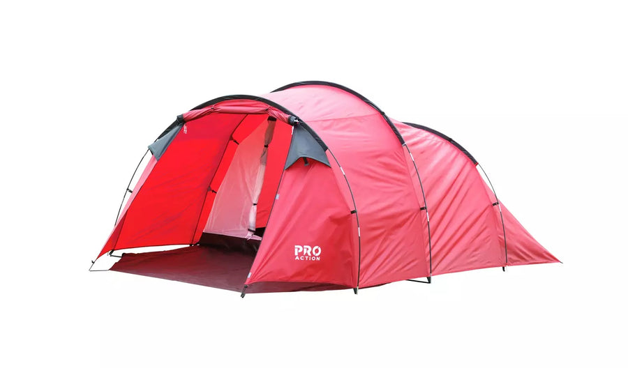 Pro Action 4 Person 1 Room Tunnel Camping Tent