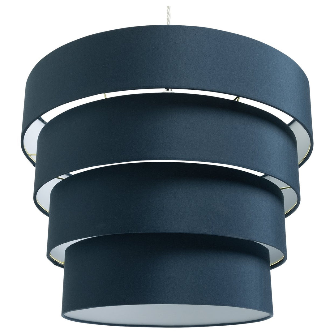 Home Navy Stacked 4 Tier Easy Fit Lampshade - 45cm
