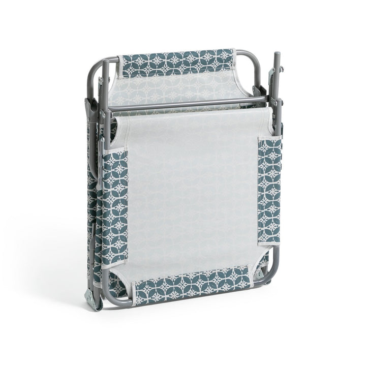 Habitat Boho Folding Metal Sun Lounger - Grey & White