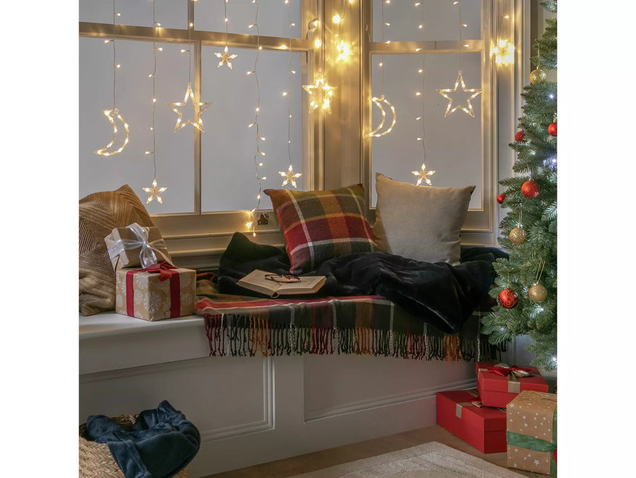 Habitat White LED Moon & Star Christmas Icicle Lights