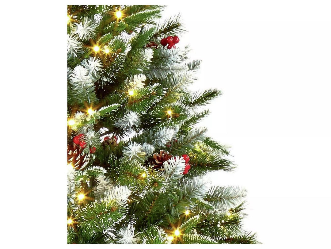 Premier Decorations 5ft Pre-lit Needle Pine Christmas Tree - Green - Metal Stand