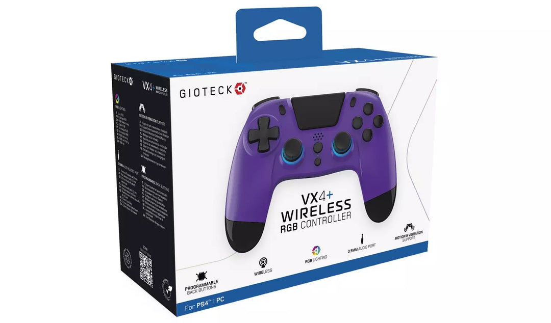 Gioteck VX4+ PS4 Wireless RGB Controller - Purple