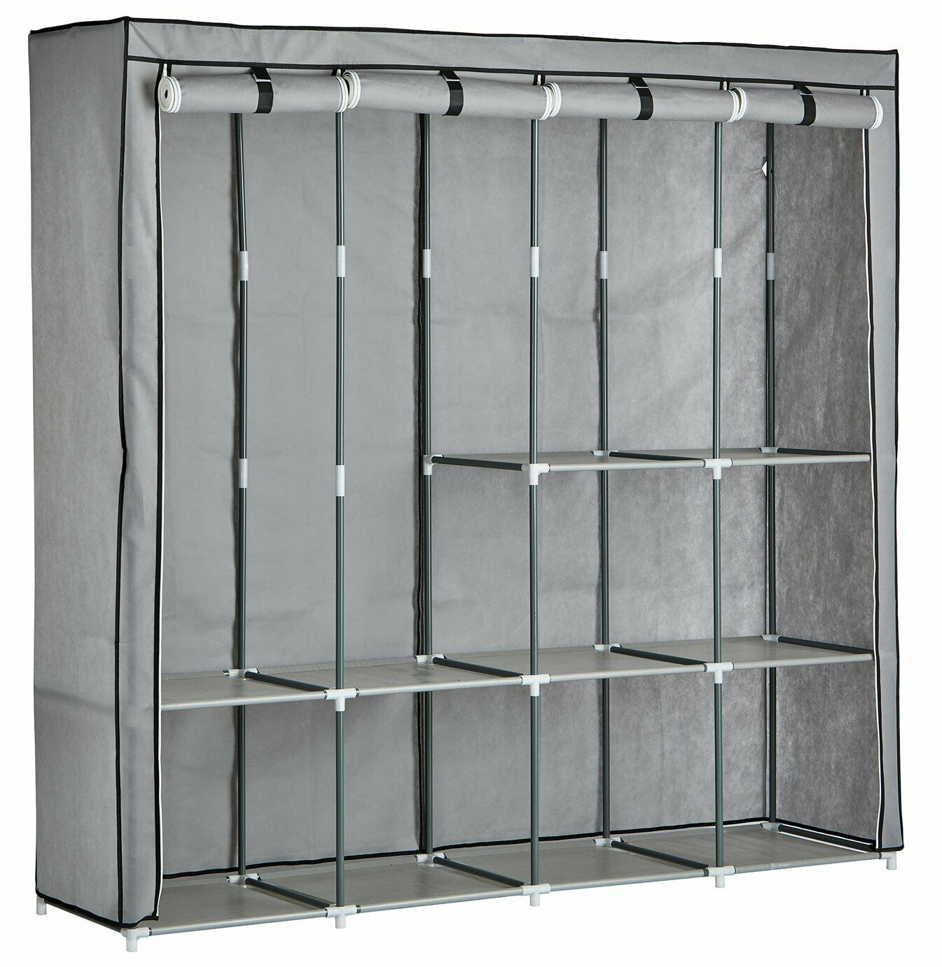 Grey fabric wardrobe deals