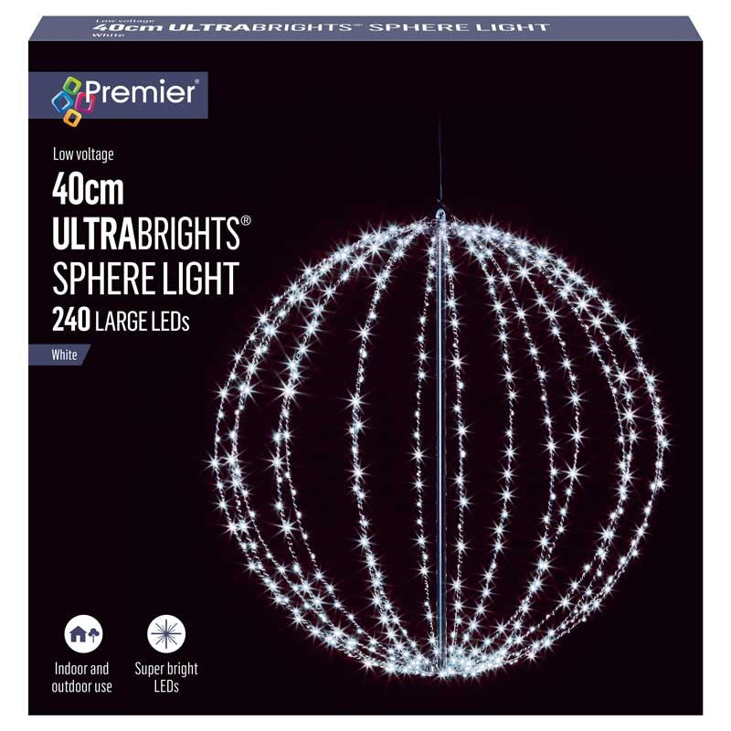 Premier Decorations ULTRABRIGHTS Sphere Light – White