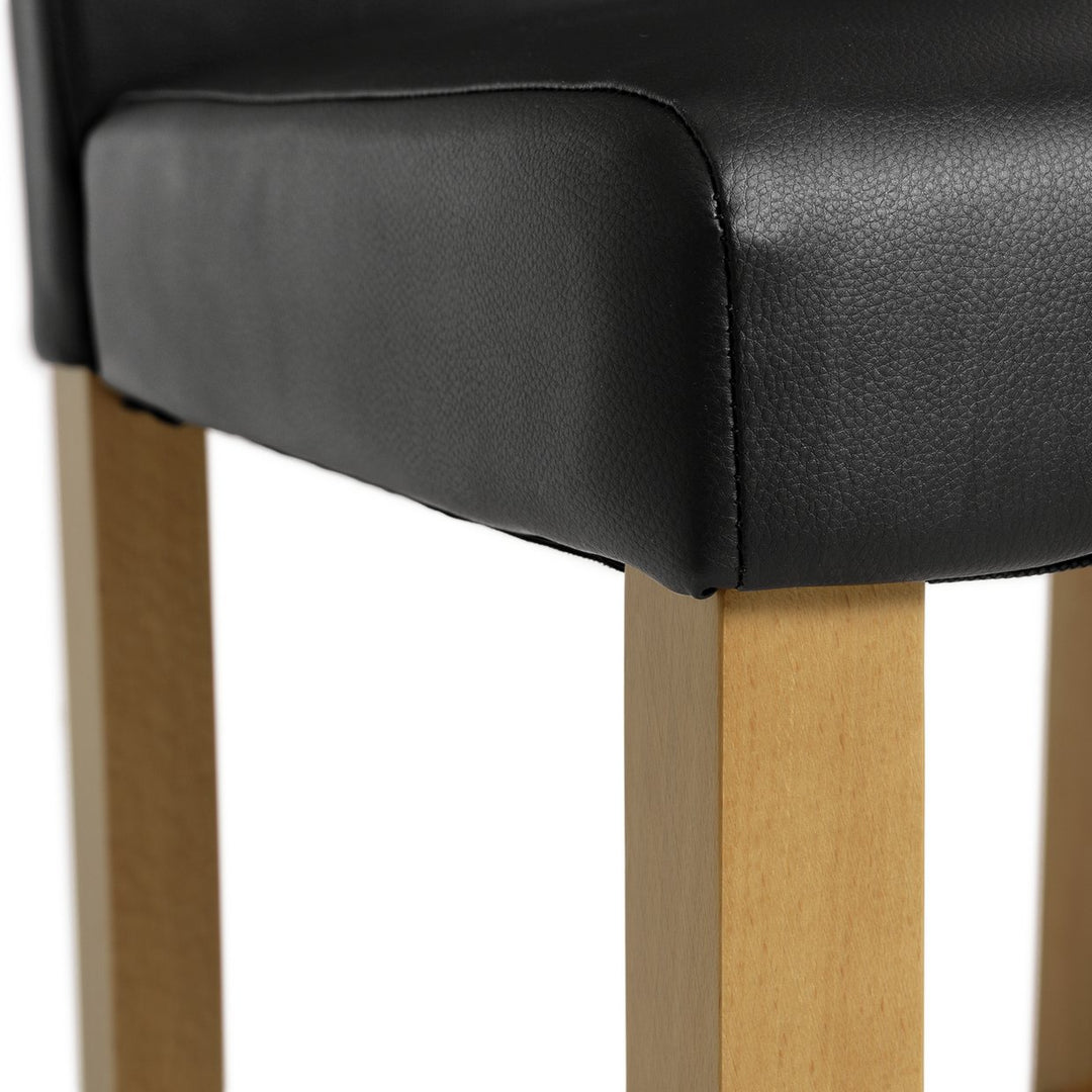 Home Winslow Faux Leather Bar Stool - Black