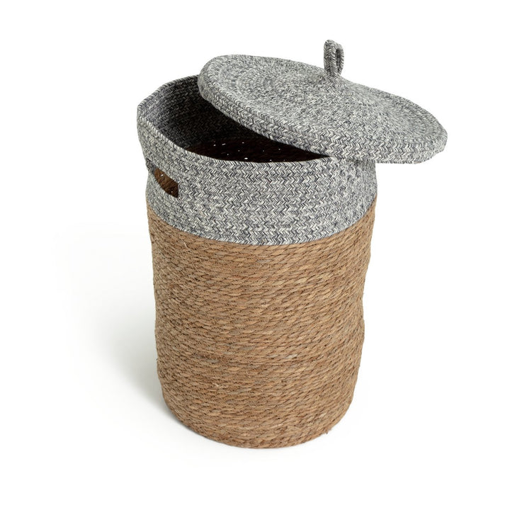Habitat 80 Litre 2 Tone Woven Rush Jute Laundry Basket