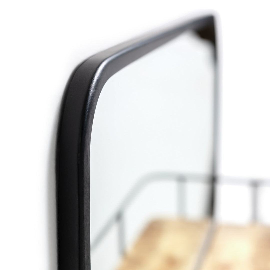 Habitat Rectangular Wall Mirror with Shelf - Black