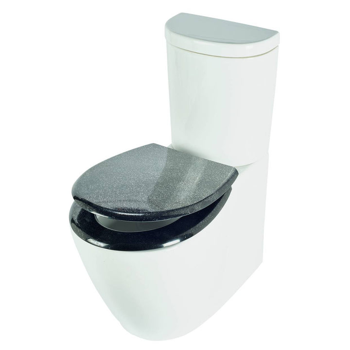 Home Black Glitter Slow Close Toilet Seat