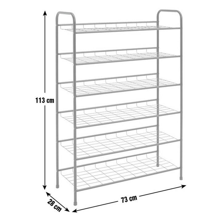 Home Jorn 6 Shelf Shoe Storage Rack - Black