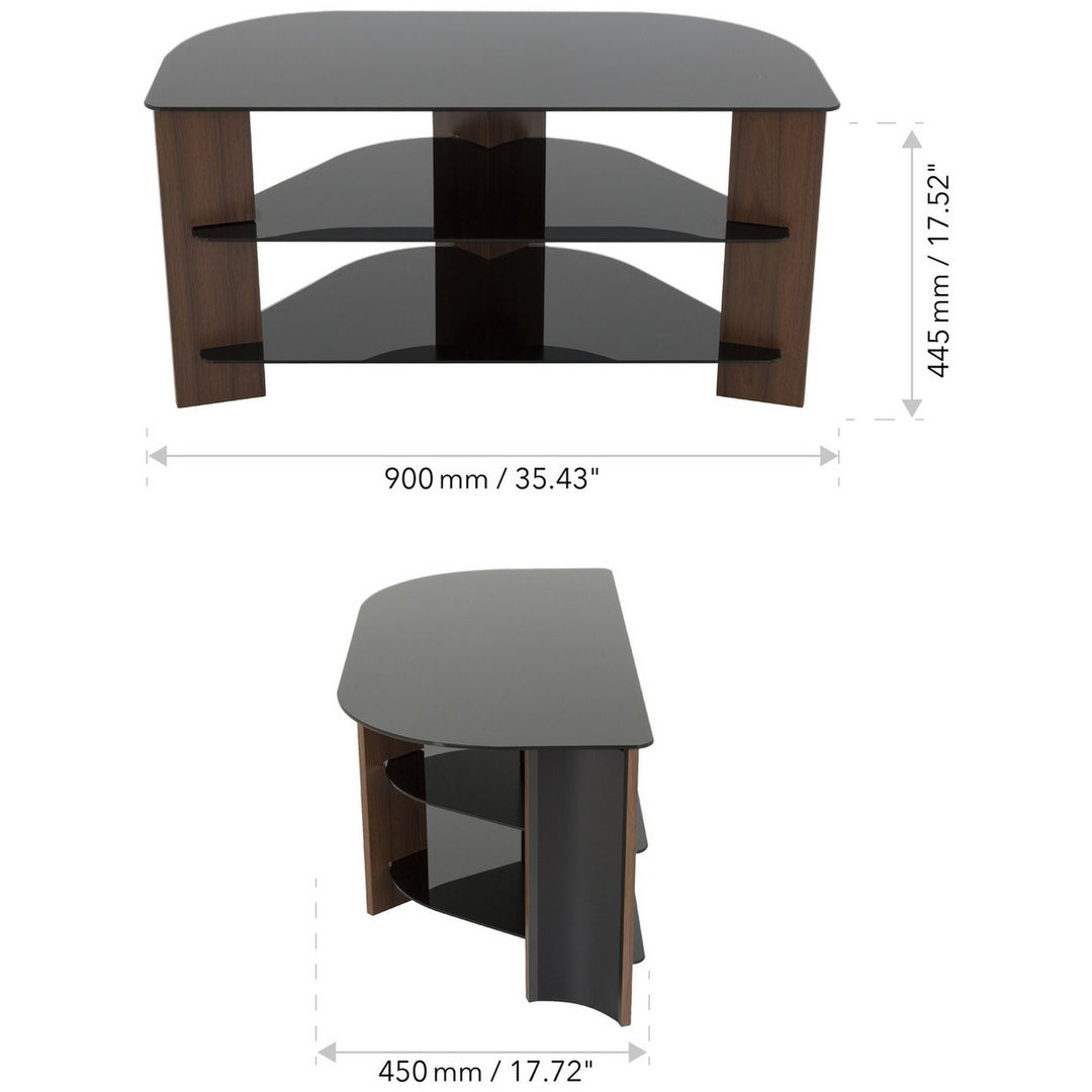 AVF Up To 42 Inch TV Stand - Black Glass and Walnut Effect