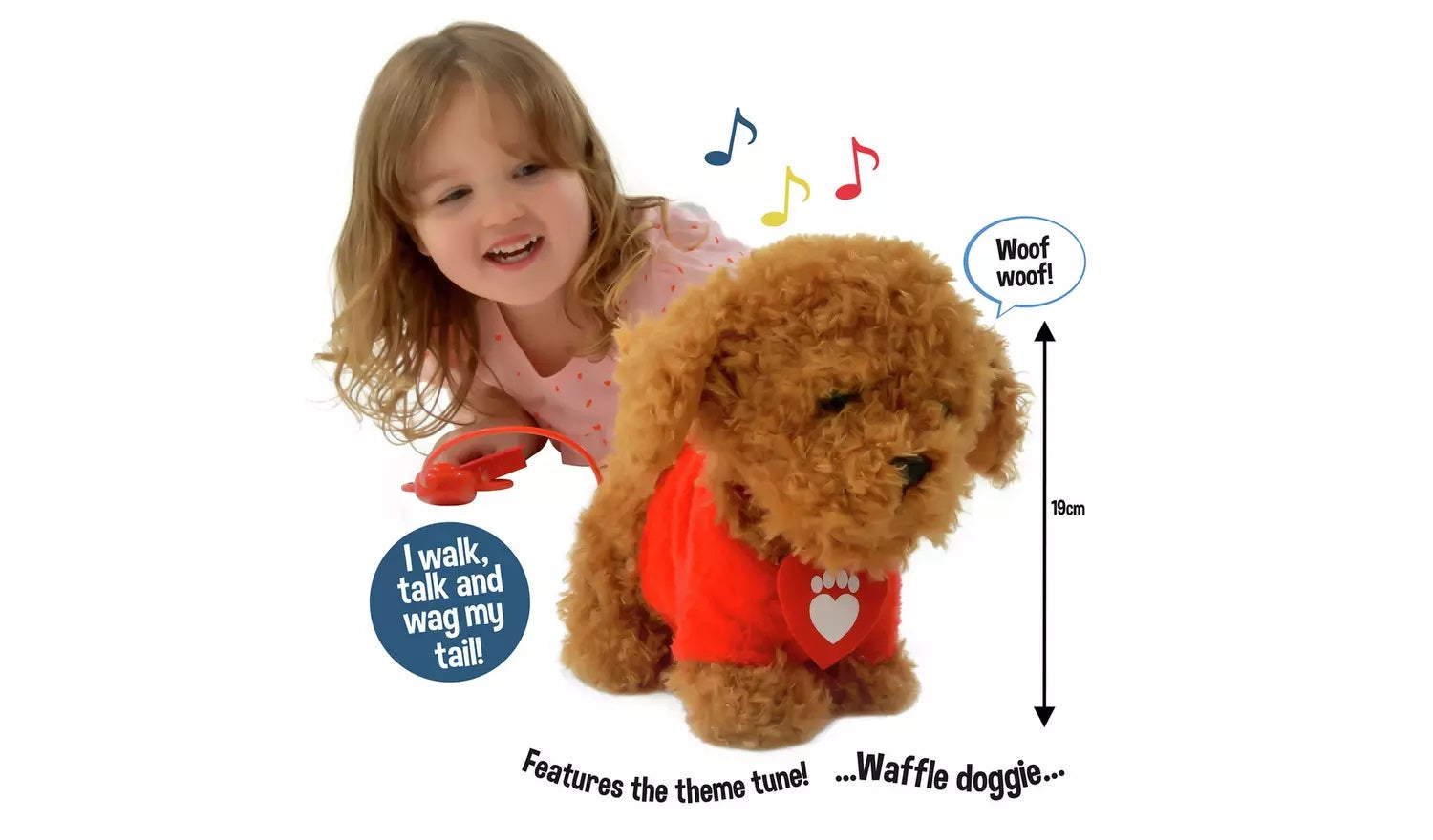 Walkies with Waffle the Wonder Dog Soft Toy GED Outlet