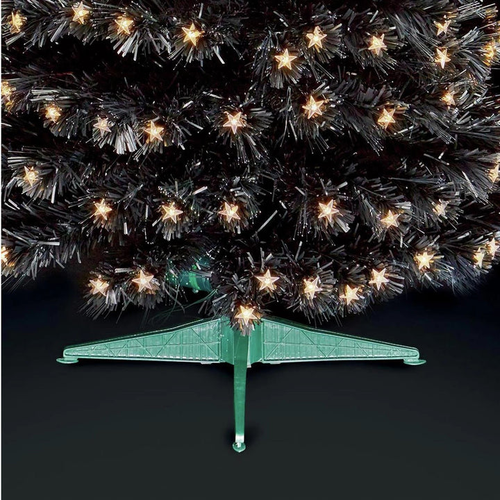 Premier Decorations 5ft Christmas Tree With Pre Lit White Star Lights - Black