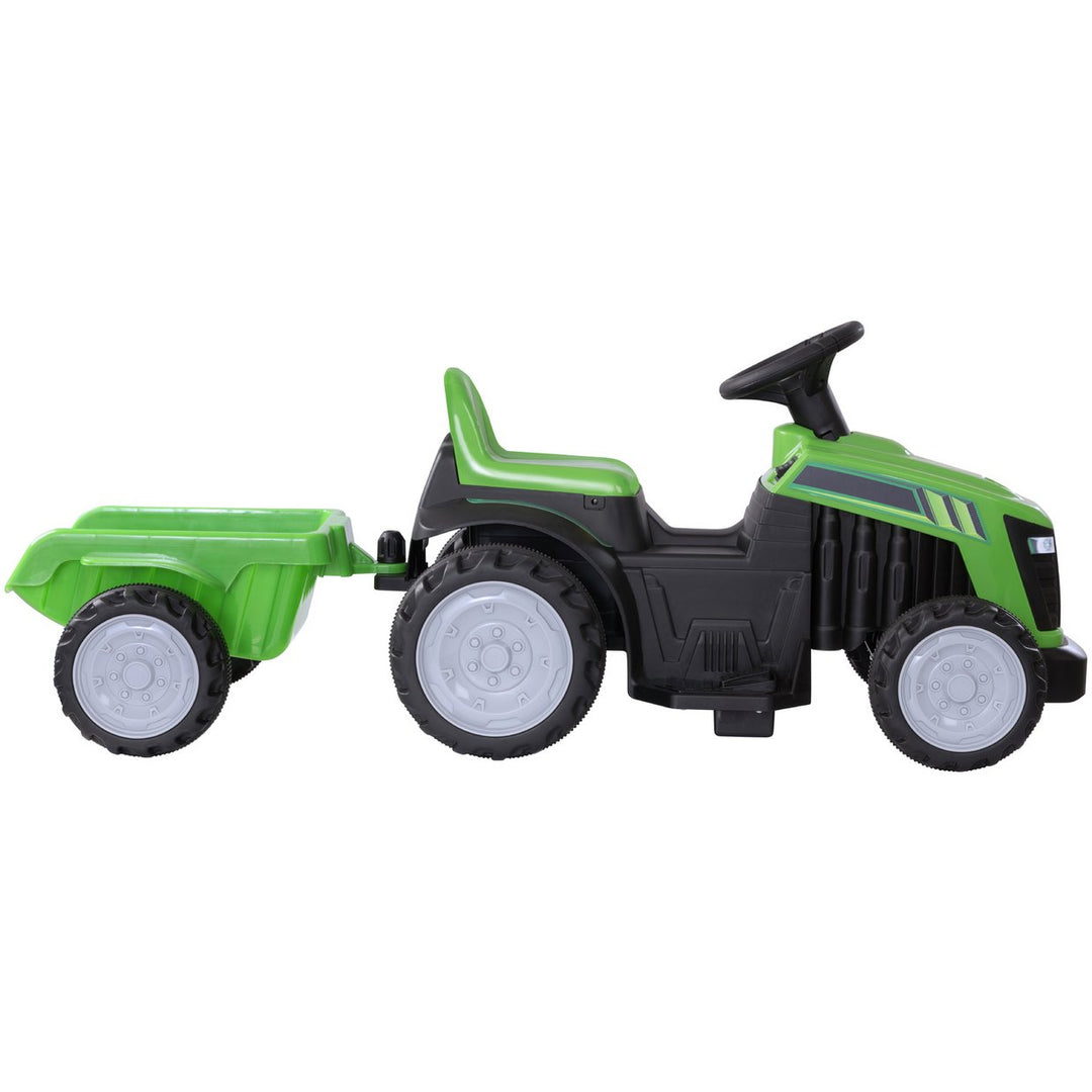EVO Electric Tractor with Trailer 6V Powered Vehicle - Green