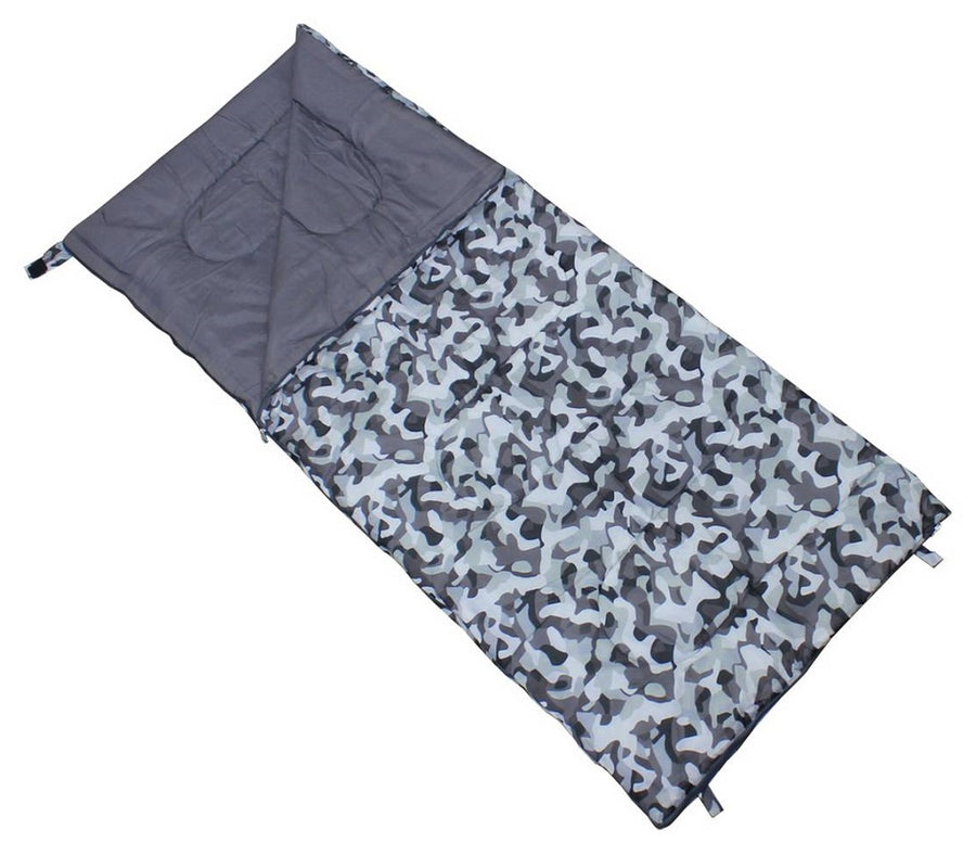 Grey Camo Envelope 200GSM Single Sleeping Bag