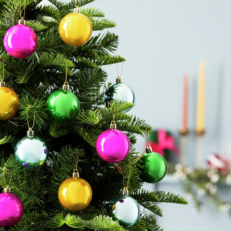 Habitat Pack of 24 Christmas Baubles Tree Decoration - Multicoloured