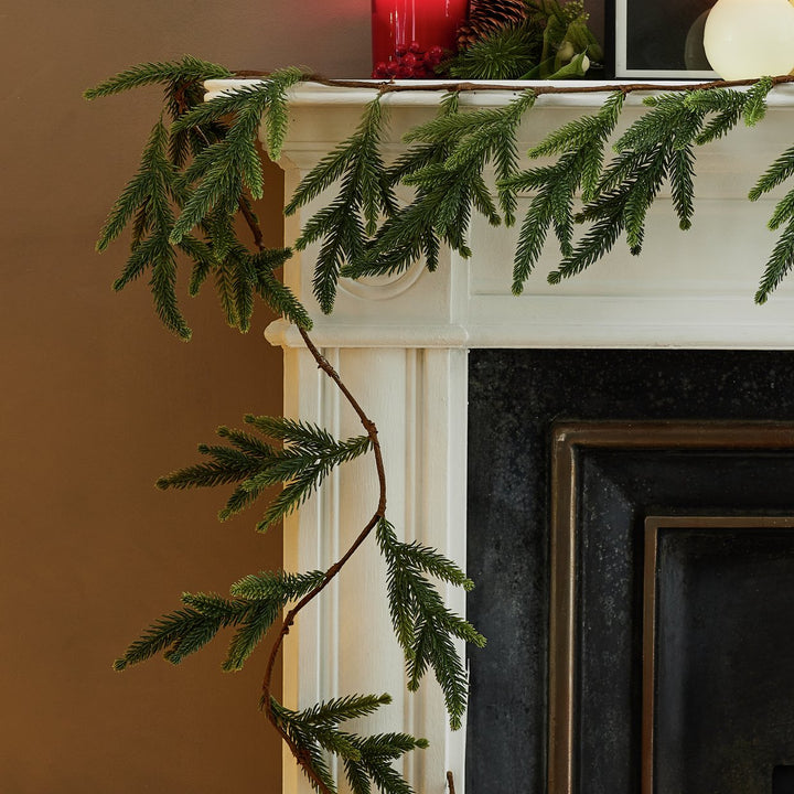 Home Faux Natural Pine Christmas Garland
