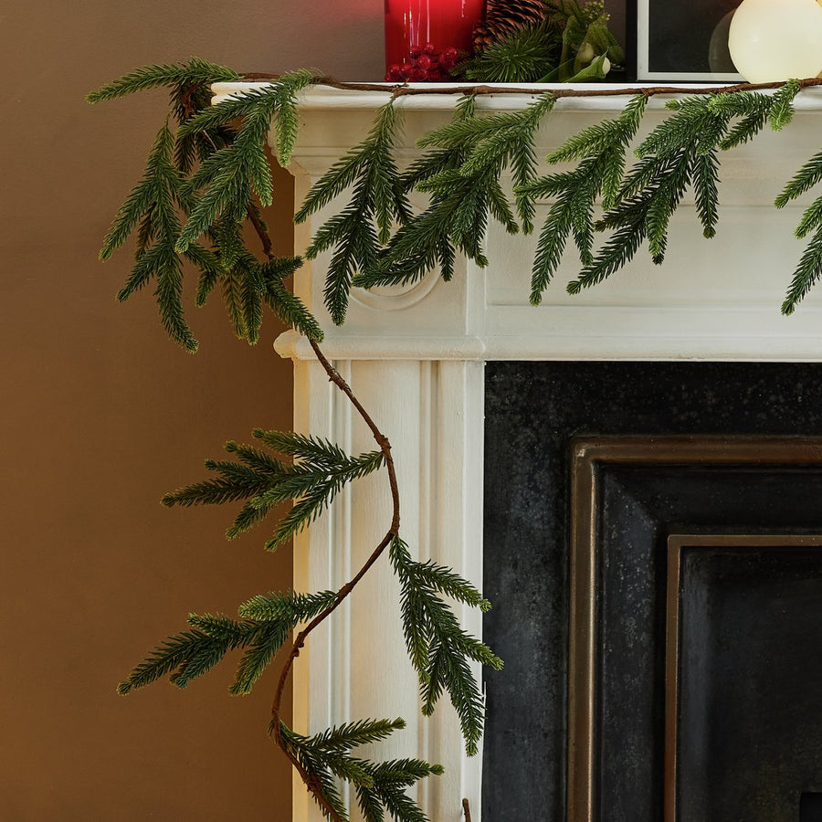 Home Faux Natural Pine Christmas Garland