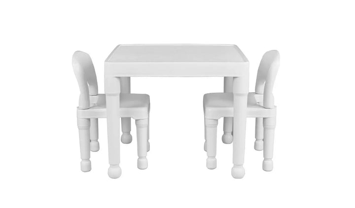 Liberty House Toys Kids Plastic Table & 2 Chairs - White
