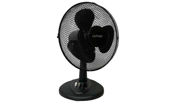 Challenge 12 Inch Oscillating Desk Fan - Black