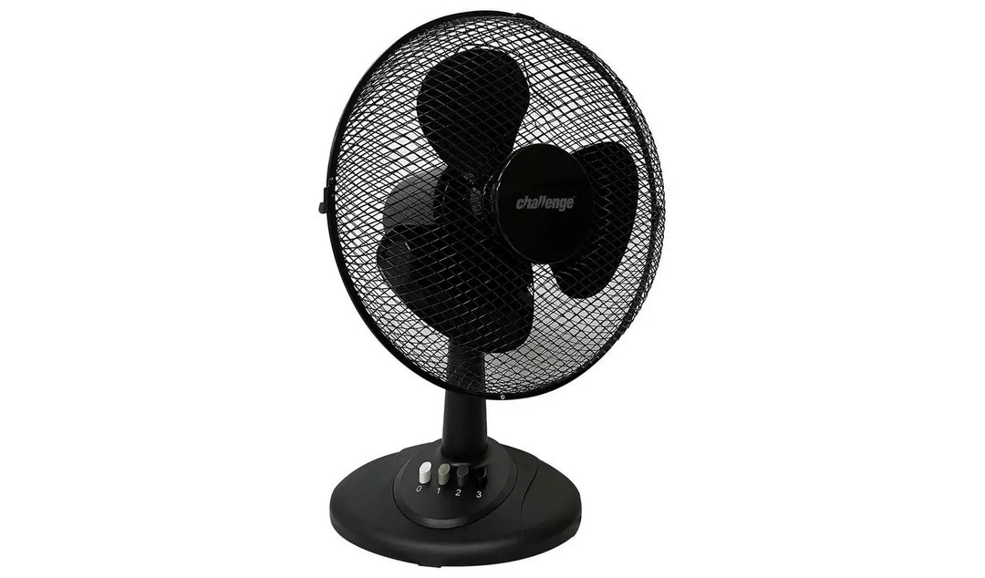 Challenge 12 Inch Oscillating Desk Fan - Black