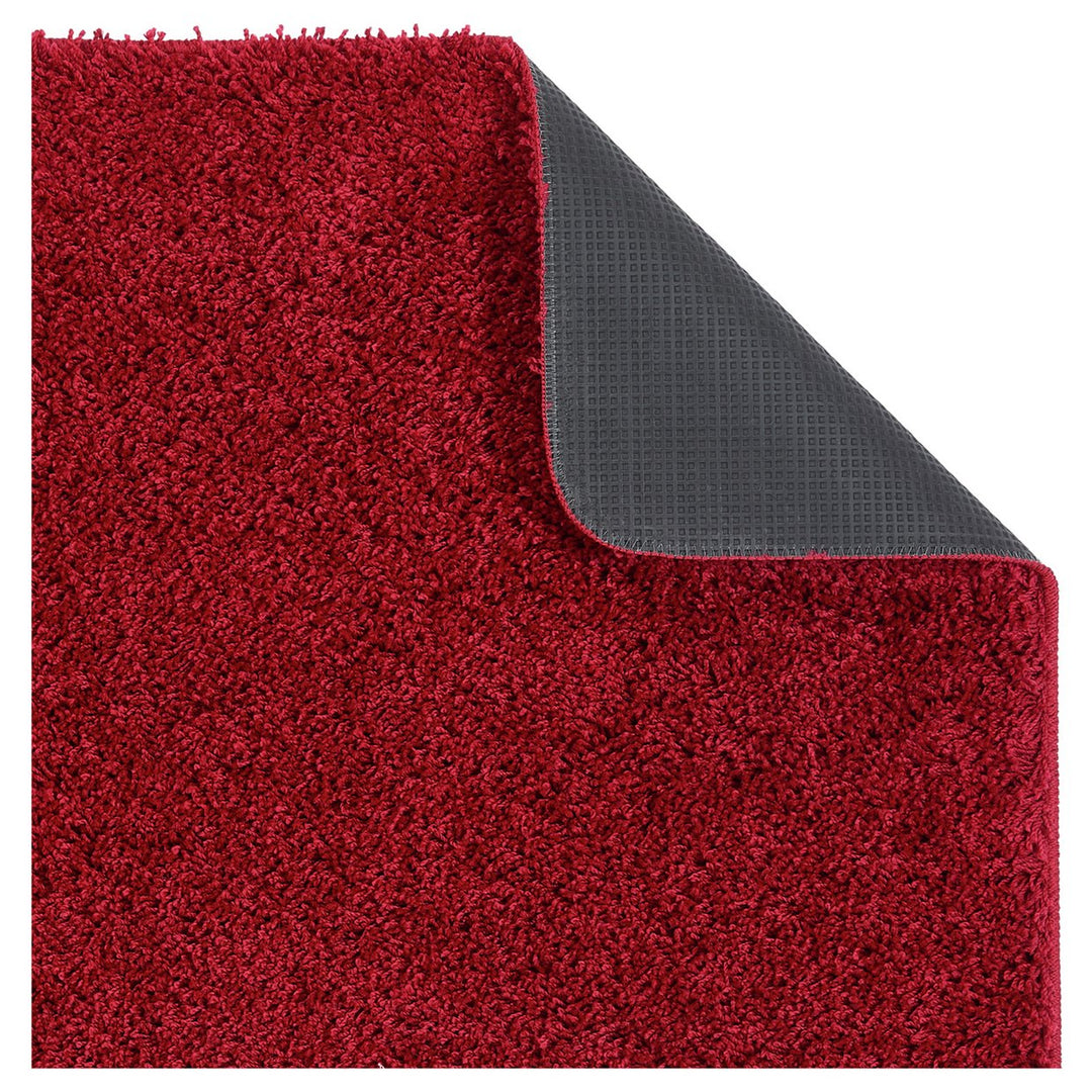 Buddy Washable Mat Plain Round Red Cut Pile Rug - 100cm