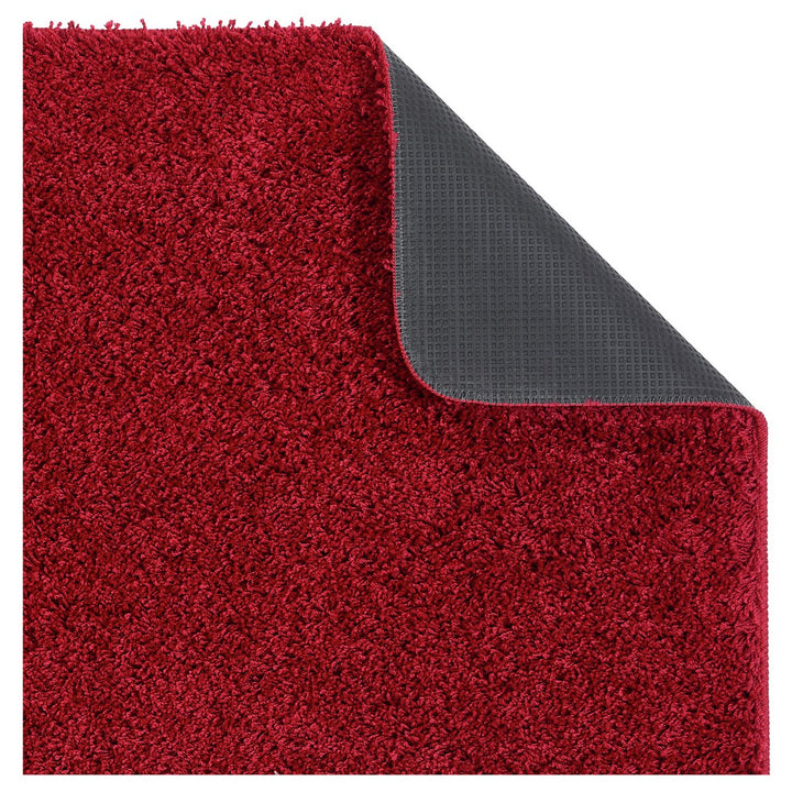 Buddy Washable Mat Plain Round Red Cut Pile Rug - 100cm