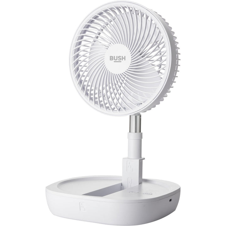 Bush Rechargeable and Foldable 8 Inch White Pedestal Fan - Cordless USB