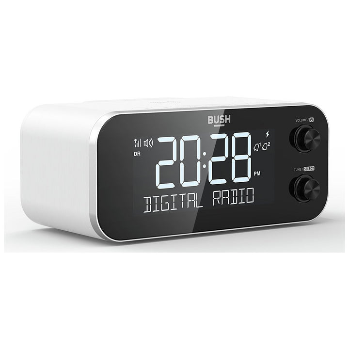 Bush DAB+ Clock Radio With Wireless Charging Dock - White