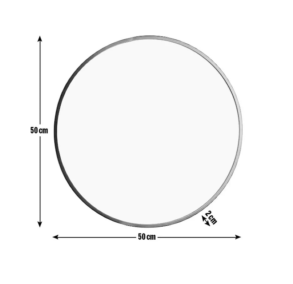 Habitat Kanso Round Metal Framed Wall Mirror - Black