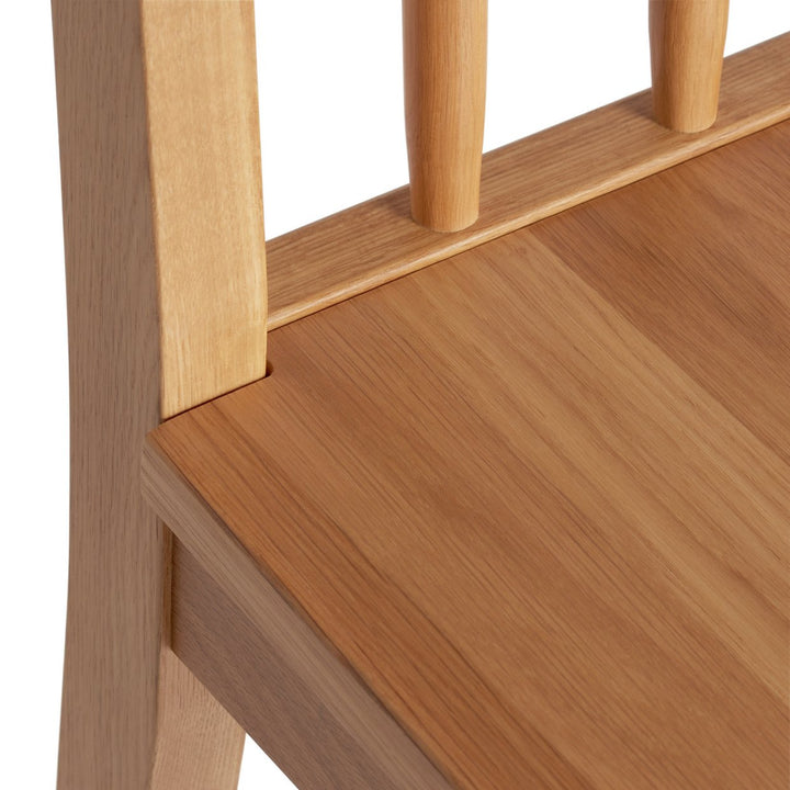Habitat Nel Pair of Solid Wood Spindle Chair - Natural