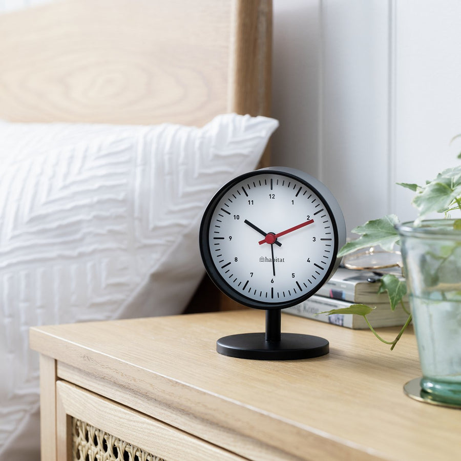 Habitat Analogue Alarm Clock - Black & White