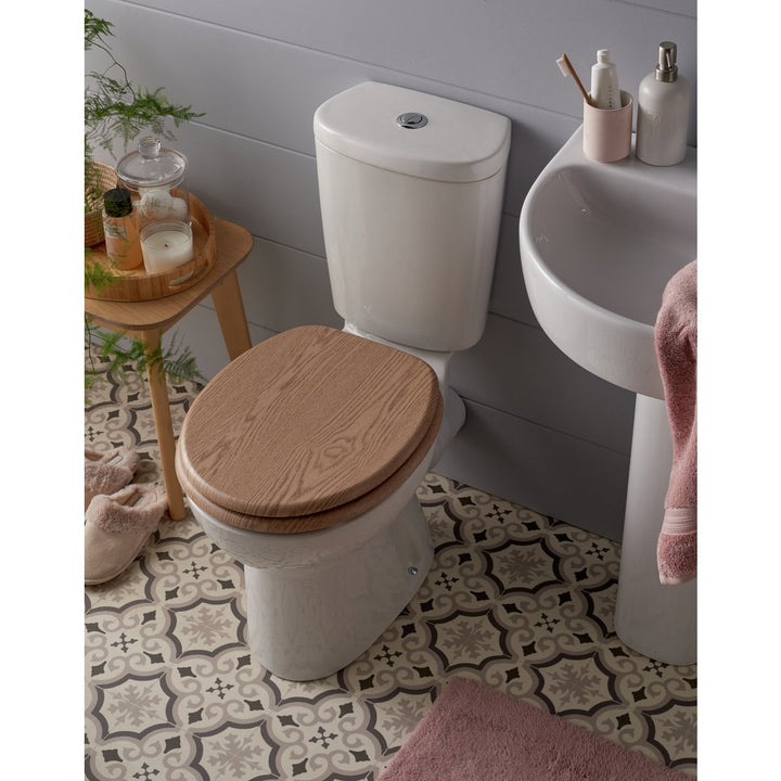 Home Natural Oak Effect Toilet Seat - Natural