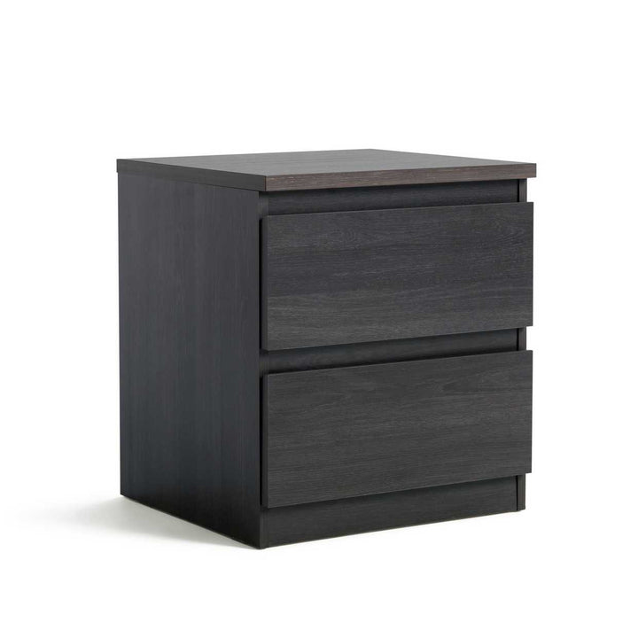 Habitat Jenson 2 Drawer Bedside Table - Black Brown