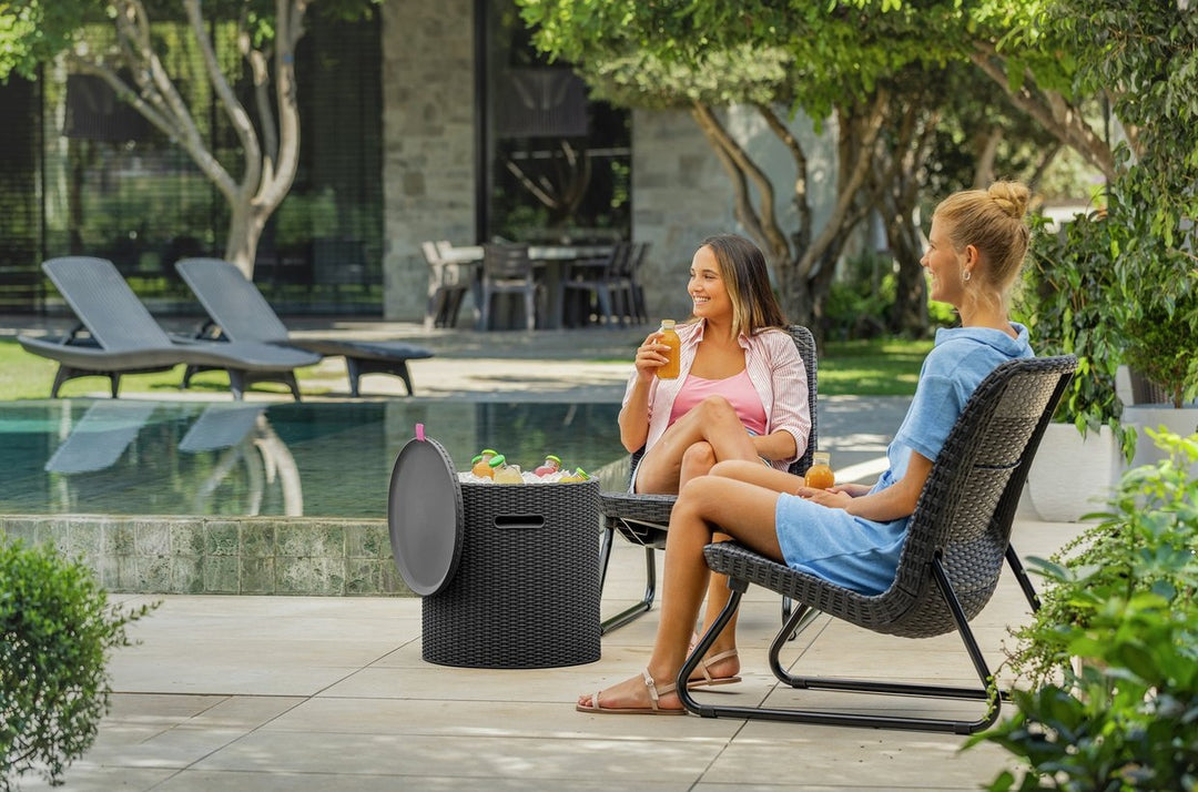 Keter 39L Cool Stool - Dark Grey