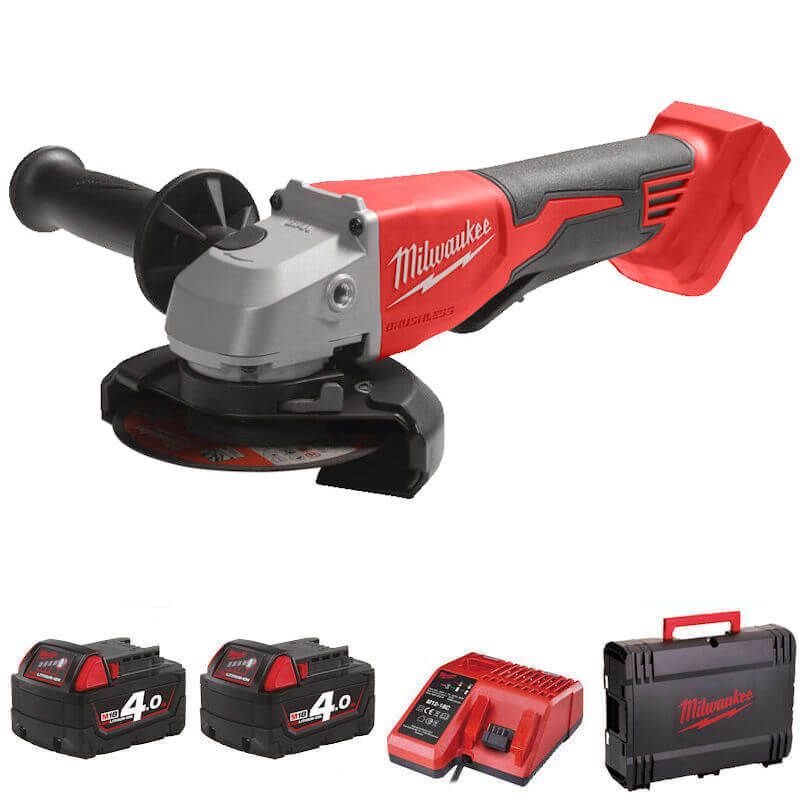 Milwaukee M18BLSAG115XPD-402X Brushless 155mm Angle Grinder With Paddle Switch