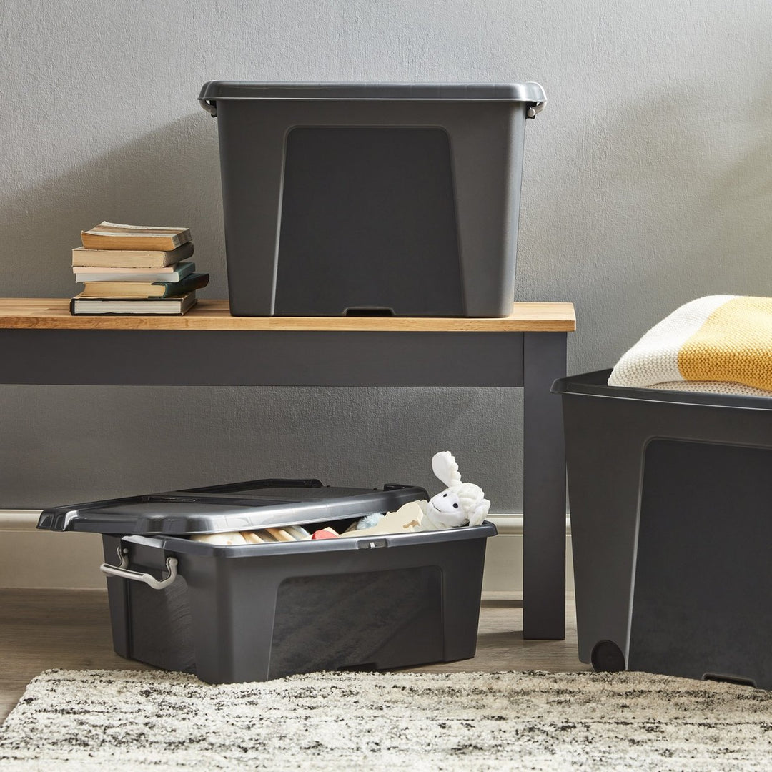 Strata Smart 2x40L Recycled Plastic Storage Boxes with Lid