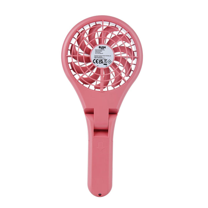 Bush 4 Inch Handheld and Foldable Pink Desk Fan - Rechargeable Portable