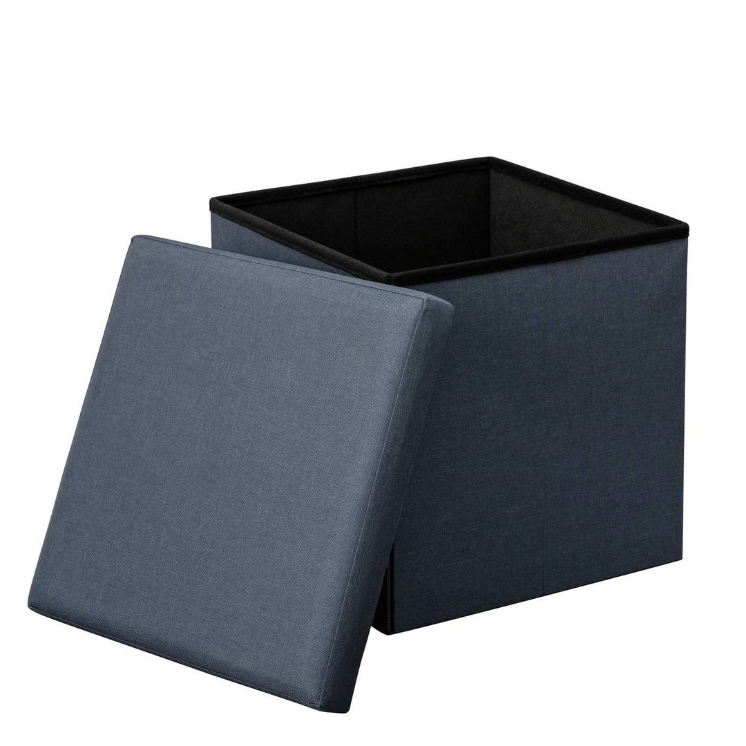 Home Fabric Small Storage Ottoman - Navy